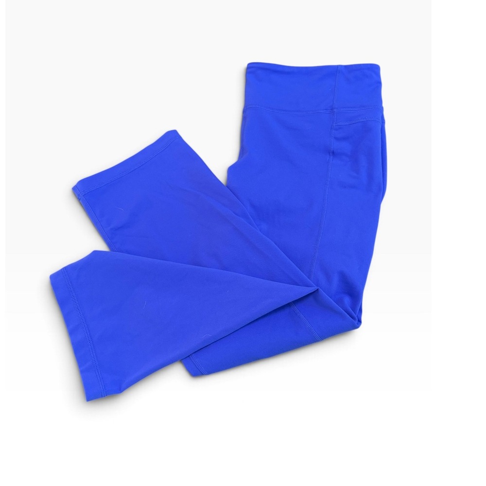 Athleta Chat Yoga Pants XL Royal Blue Wide Leg Crop 983309-00 Athleisure